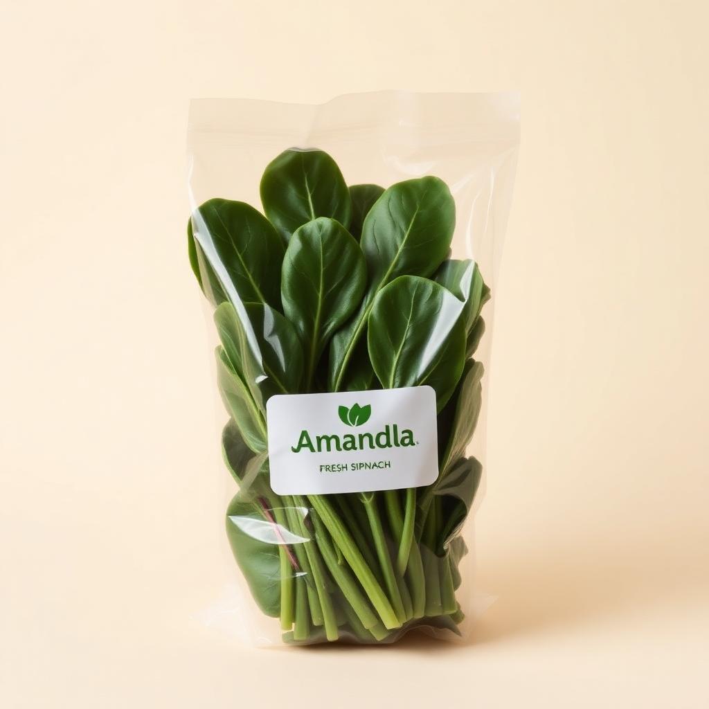 Amandla Fresh Spinach packaging